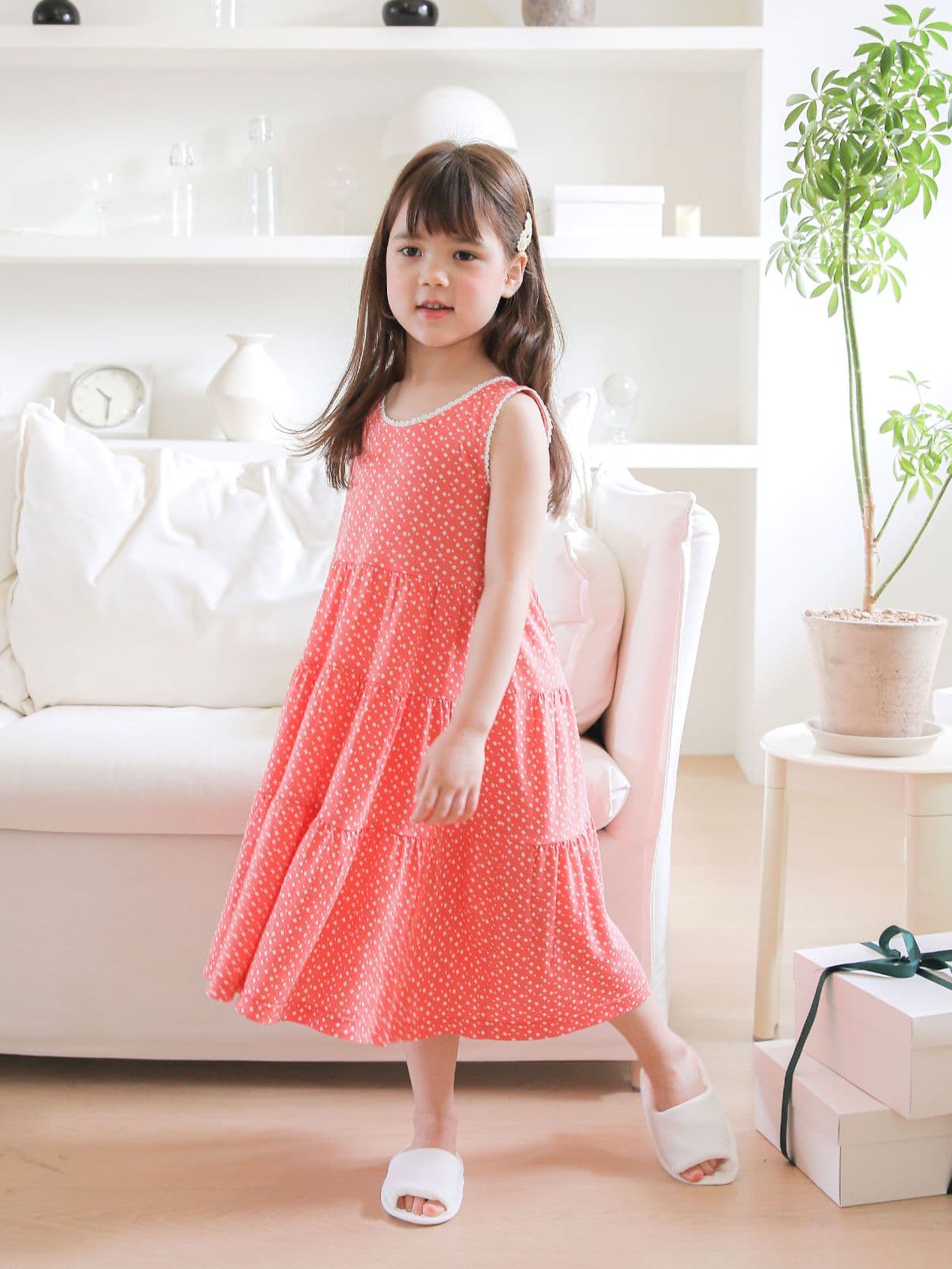 (Solo) (Dot Tiered) Domestically Produced Girls' Rayon Kids One-piece Pajamas - 이미지 6
