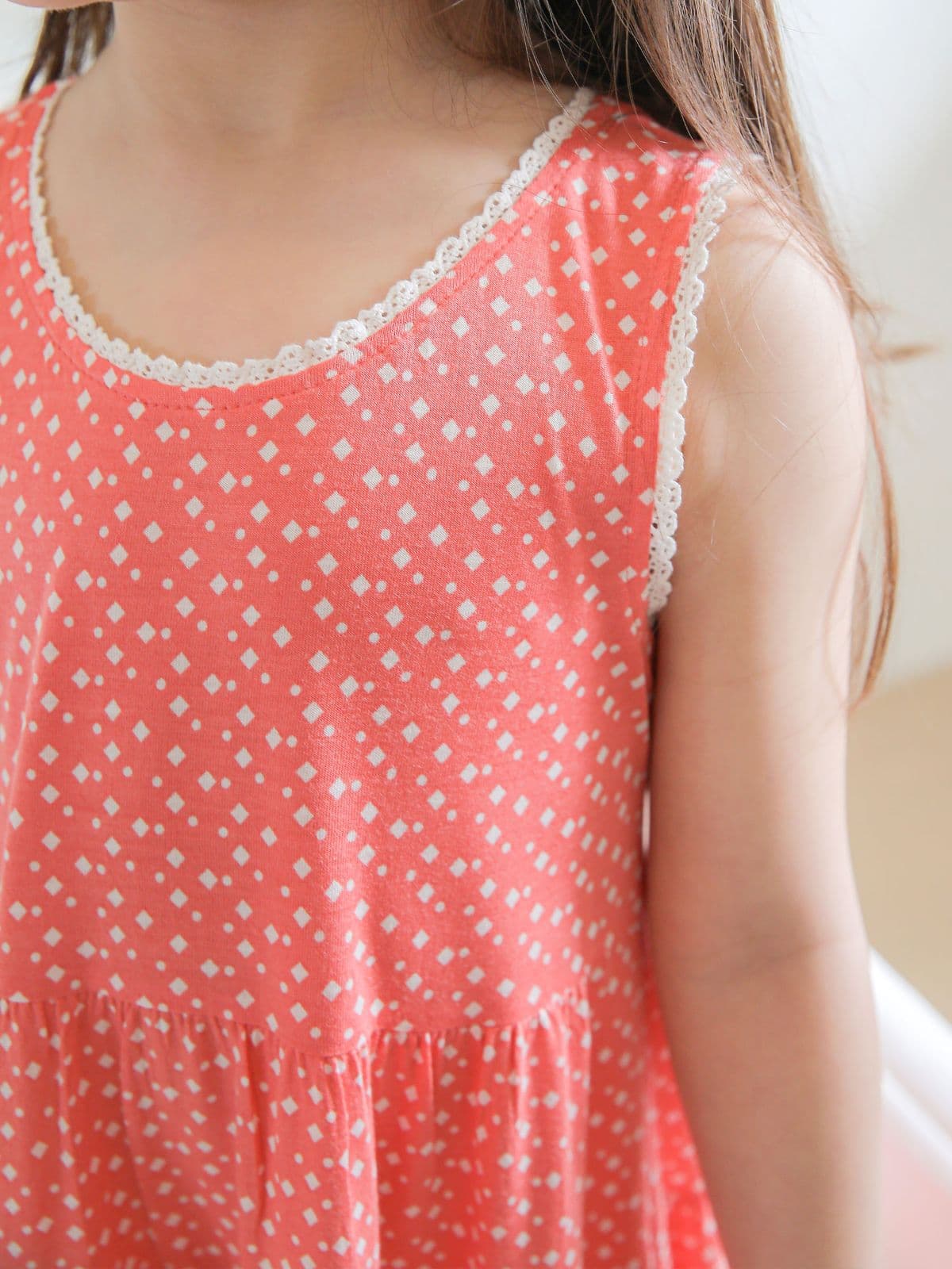 (Solo) (Dot Tiered) Domestically Produced Girls' Rayon Kids One-piece Pajamas - 이미지 9