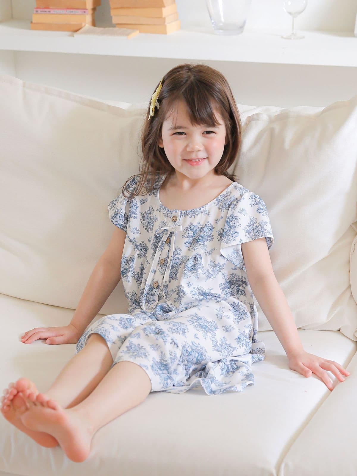 (Solo)(Rose Garden D) Domestically Produced Girls' Flower Rayon Kids One-piece Pajamas - 이미지 4