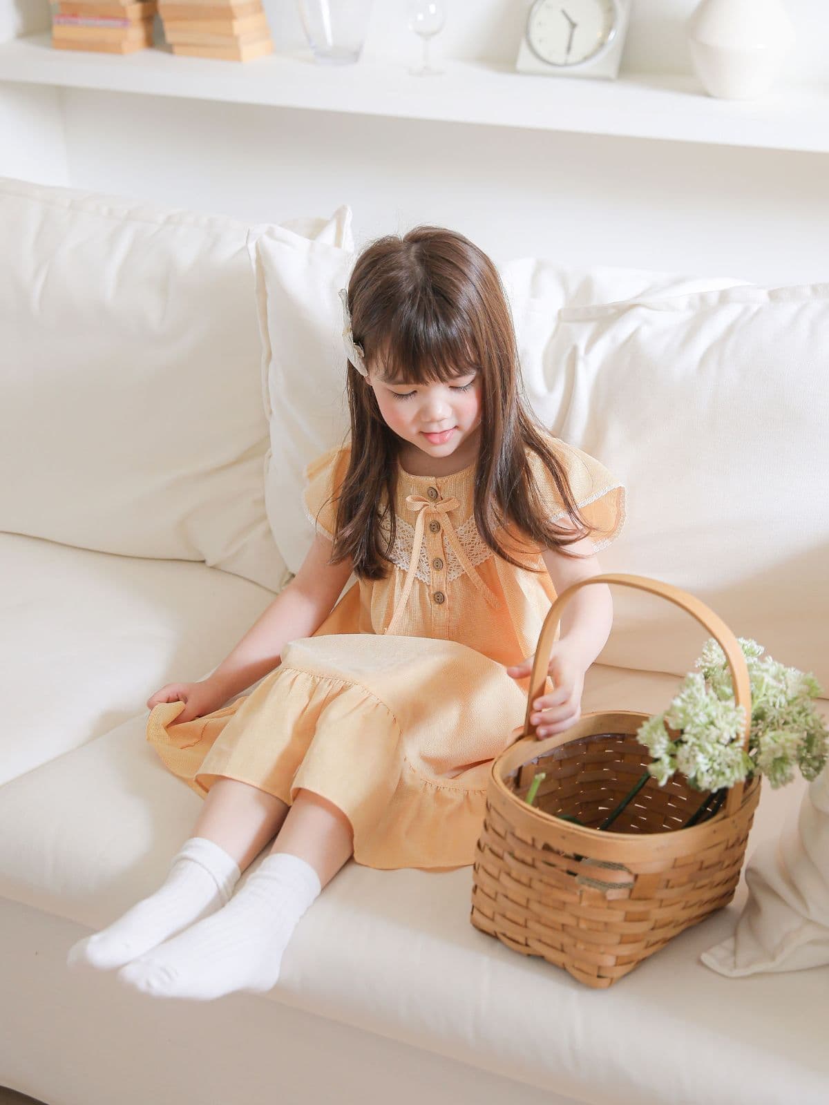 (Solo)(Maria D) Domestically Produced Girls' Kkaegobang Check Kids One-piece Pajamas - 이미지 4