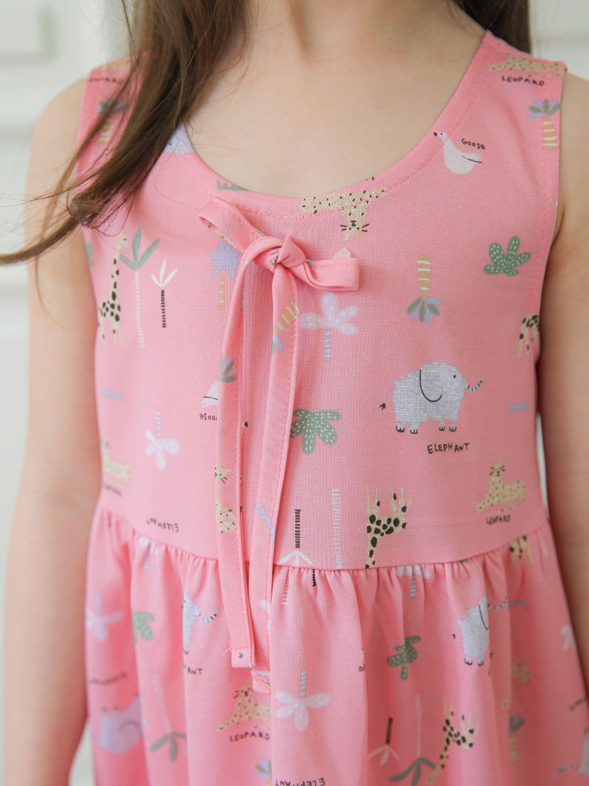 (Solo)(Pink Forest D) Domestically Produced Girls' Rayon Kids Sleeveless Dress Pajamas - 이미지 7