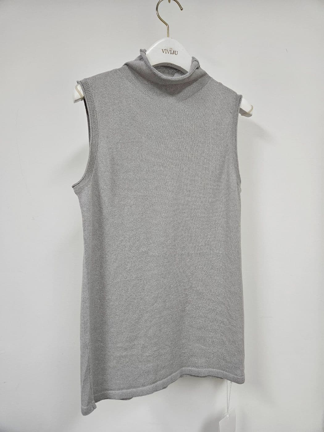 High-quality half-turtleneck knit tank top - 이미지 4