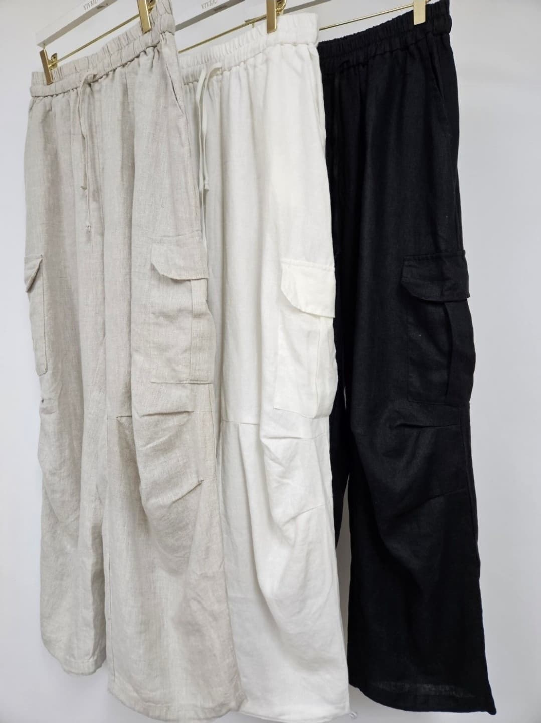 Washed linen cargo pants - 이미지 4