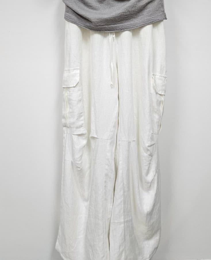 Washed linen cargo pants - 이미지 9
