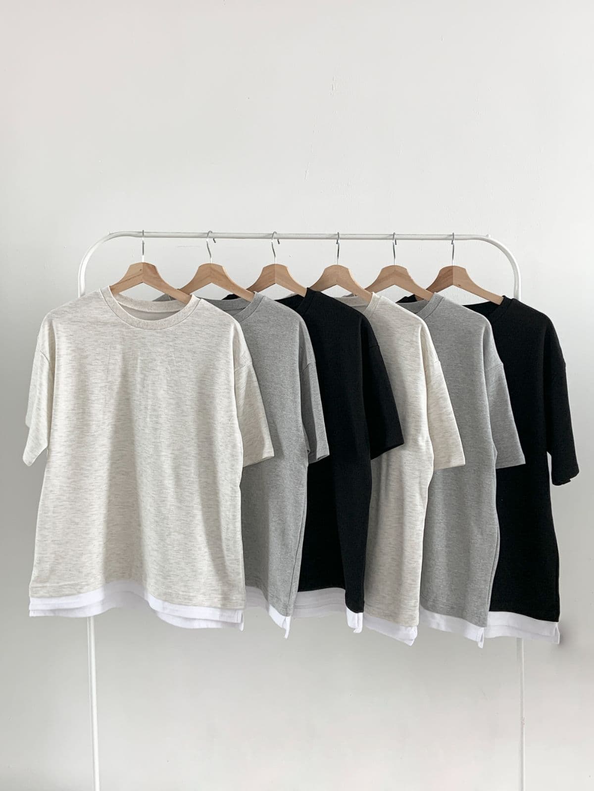Layered short-sleeve basic t-shirt (Made in Korea) - 이미지 1