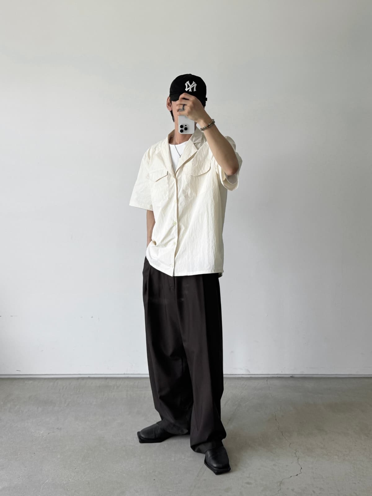 In-house Production_Two-Pocket Nylon Short-Sleeve Shirt (New Summer Arrival_Unique Sex_Crinkle_Water-Repellent Coating) - 이미지 5