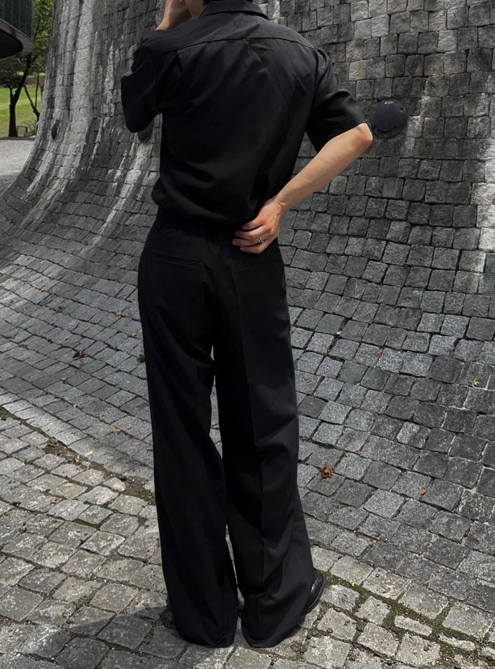 In-house Production_Double Crop Short Sleeve Shirt (Elastic Waist_Linen_Shirt Set_Stripe_Wide_Belt) - 이미지 14