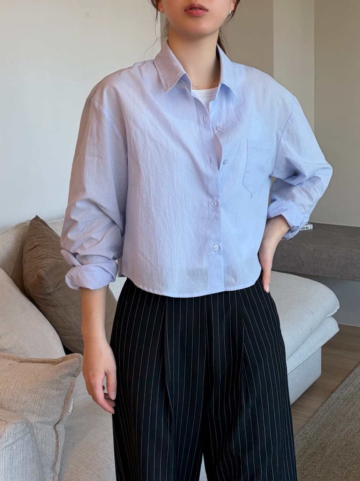 soft crop shirt - 이미지 6