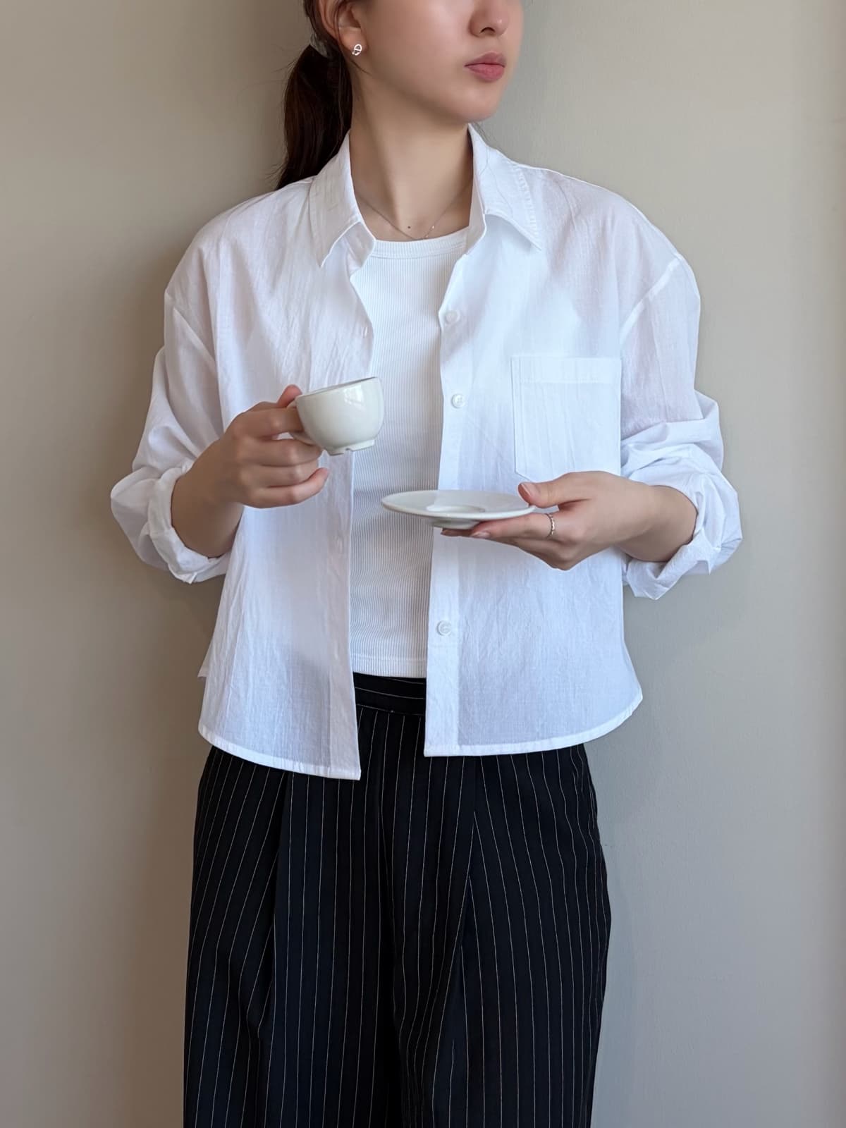 soft crop shirt - 이미지 9