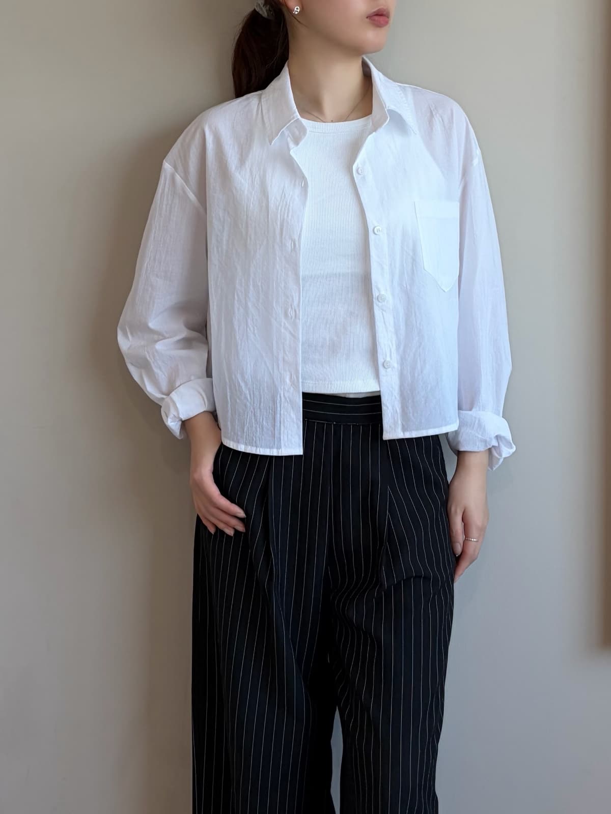 soft crop shirt - 이미지 10