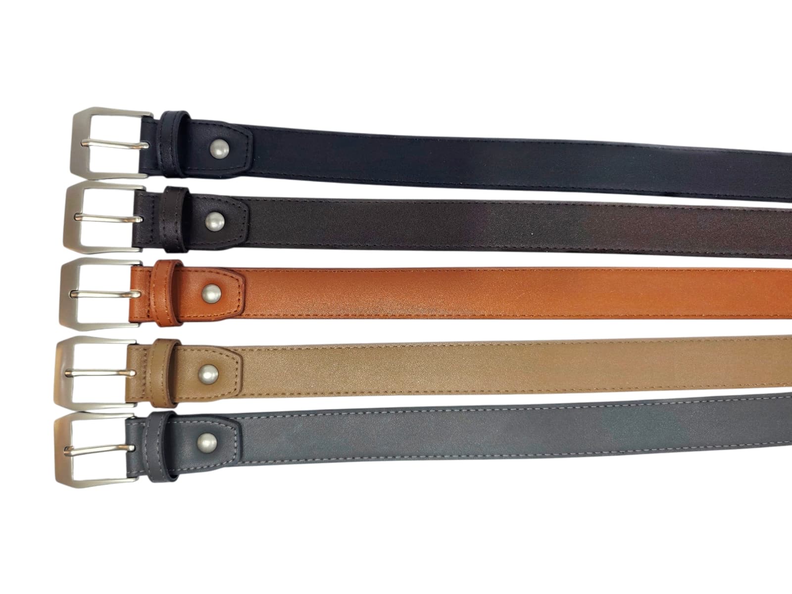 30mm Matte Pentagonal Buckle Unisex Synthetic Leather Casual Belt 5 Colors - 이미지 4