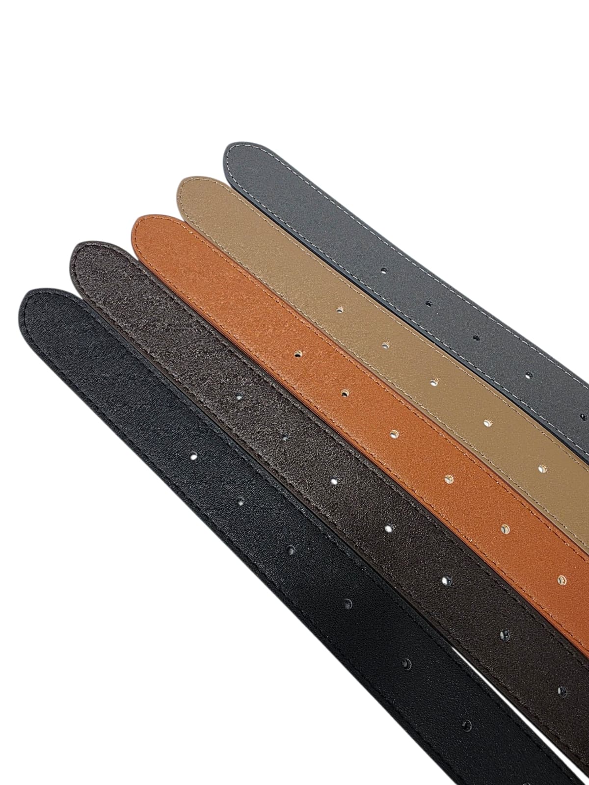 30mm Matte Pentagonal Buckle Unisex Synthetic Leather Casual Belt 5 Colors - 이미지 2