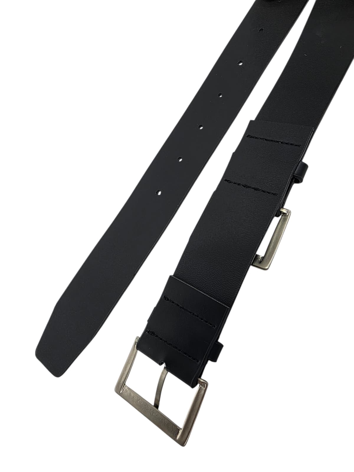 37mm Double Buckle Leather Layered Belt - 이미지 5