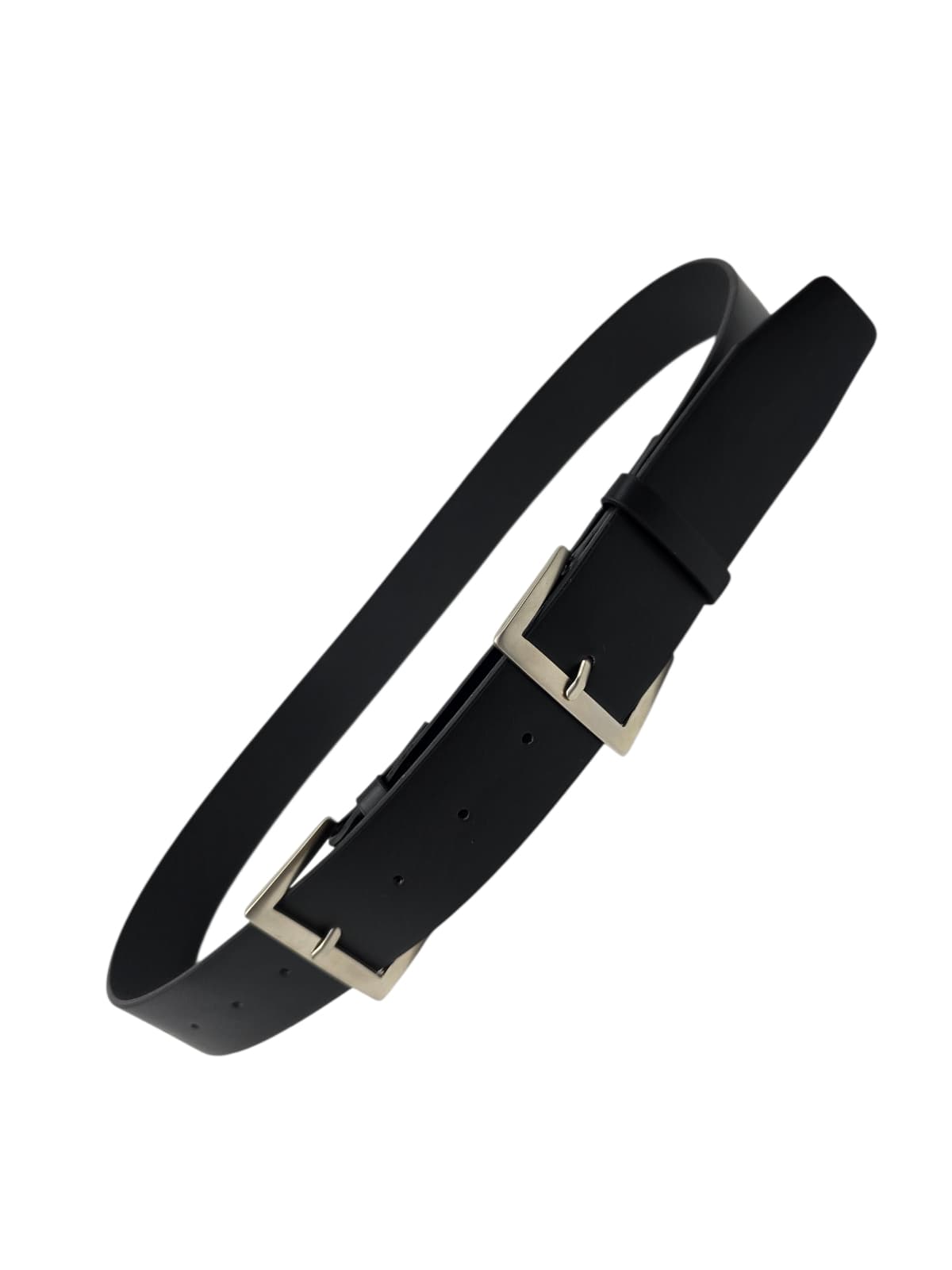 37mm Double Buckle Leather Layered Belt - 이미지 2