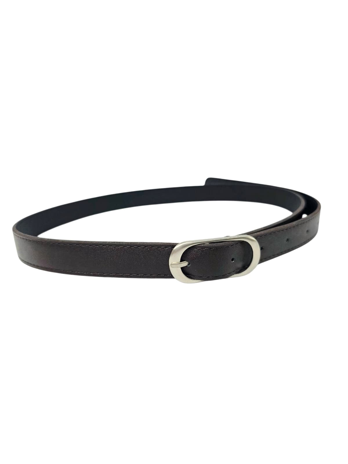 20mm Domestic Matte Silver Slim Oval Buckle Daily Belt - 이미지 9