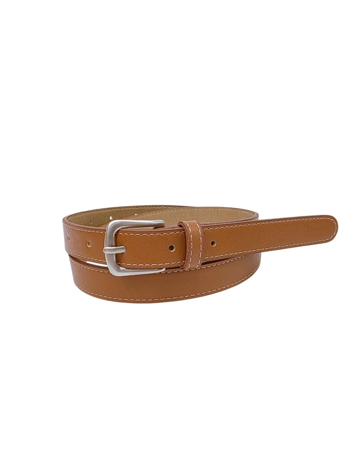 20mm White Stitch Point Slim Belt - 이미지 3