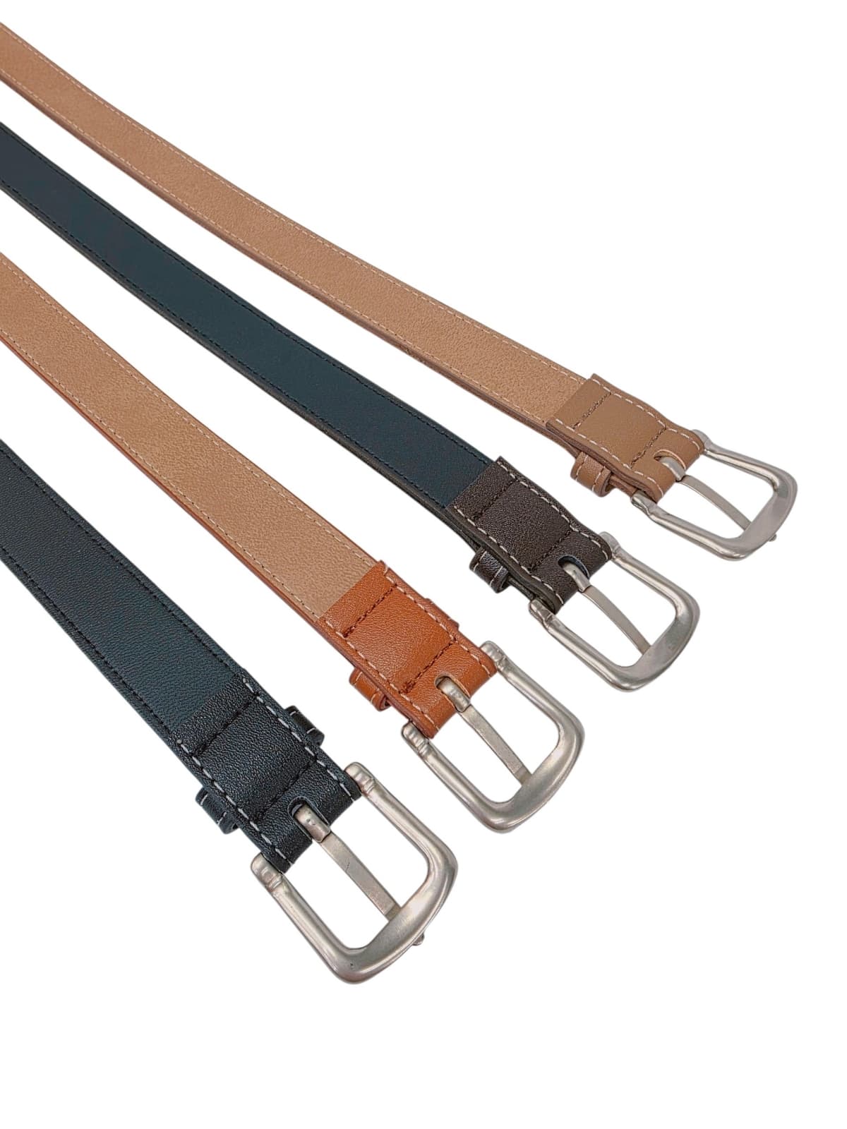 20mm White Stitch Point Slim Belt - 이미지 7