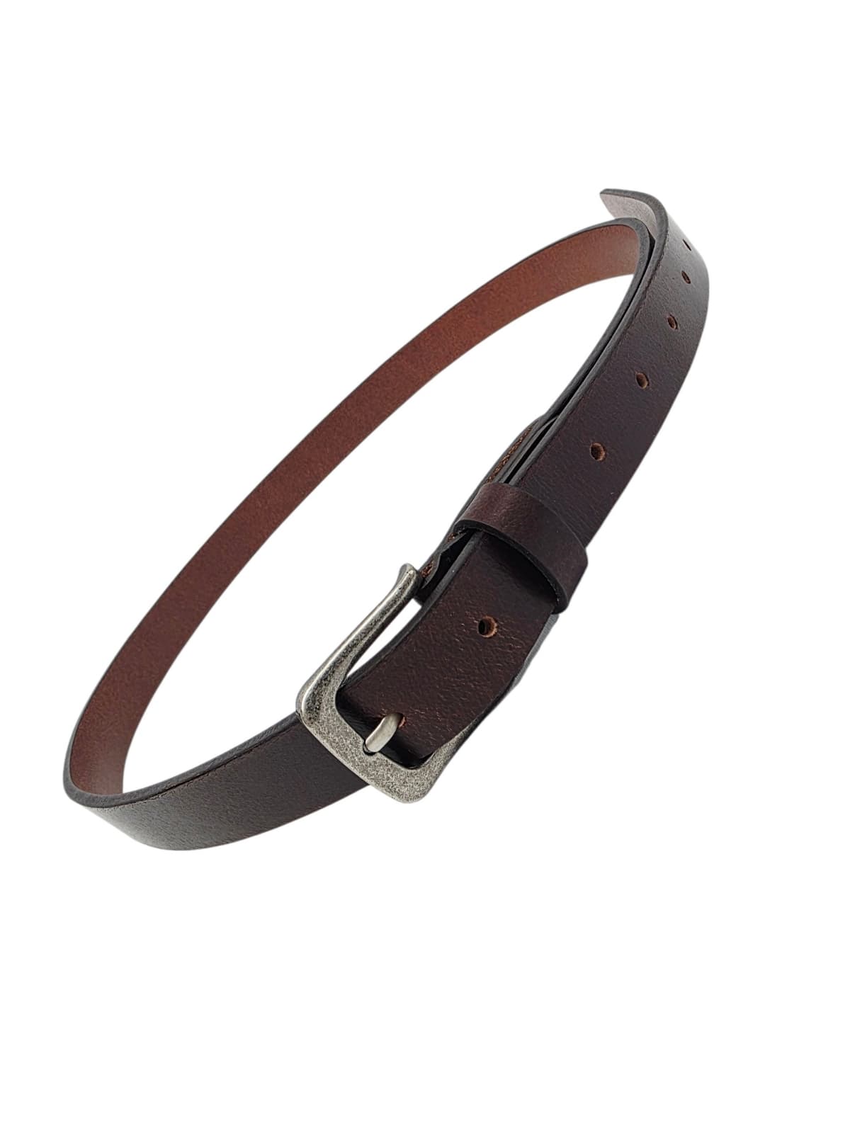 23mm Vintage Full Grain Leather Simple Belt - 이미지 6