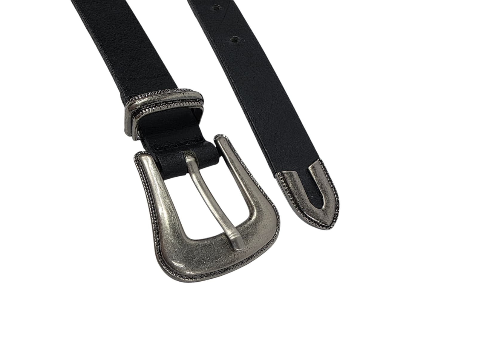 23mm Italian Cowhide Western Buckle Antique Three-Set Leather Belt - 이미지 5