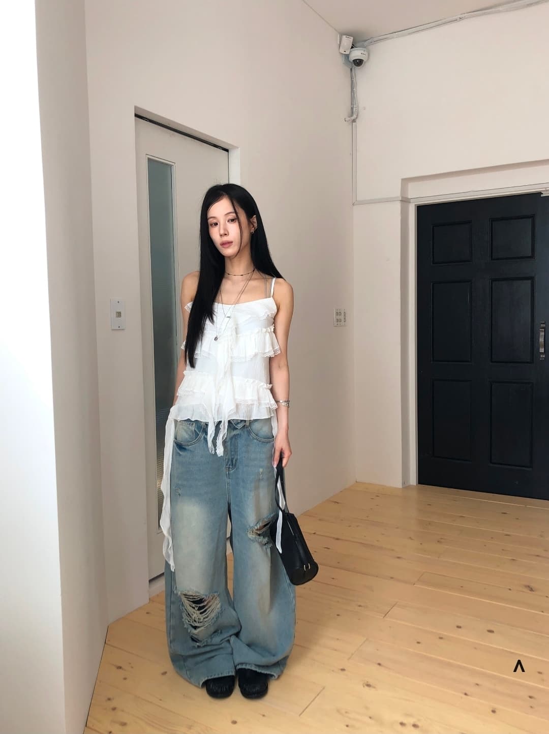 Reverse wide distressed denim pants - 이미지 2