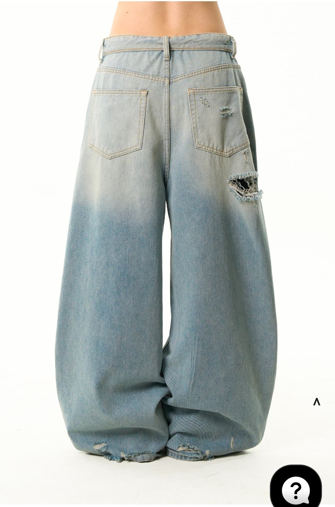 Reverse wide distressed denim pants - 이미지 6