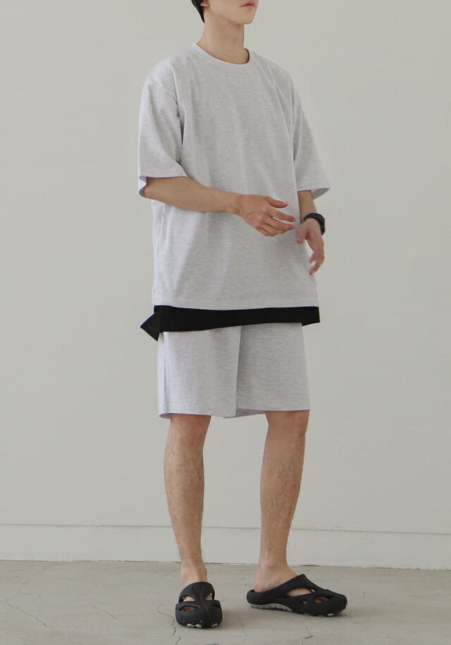 Oversized short-sleeve set - 이미지 2