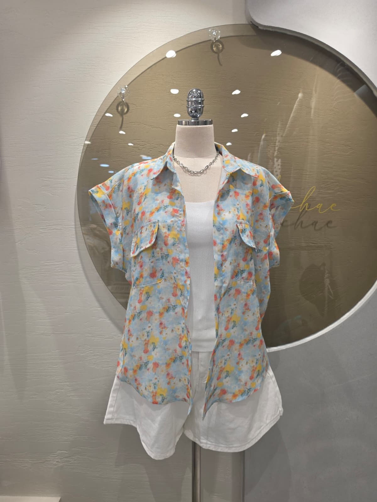 Linen pocket flower shirt - 이미지 8
