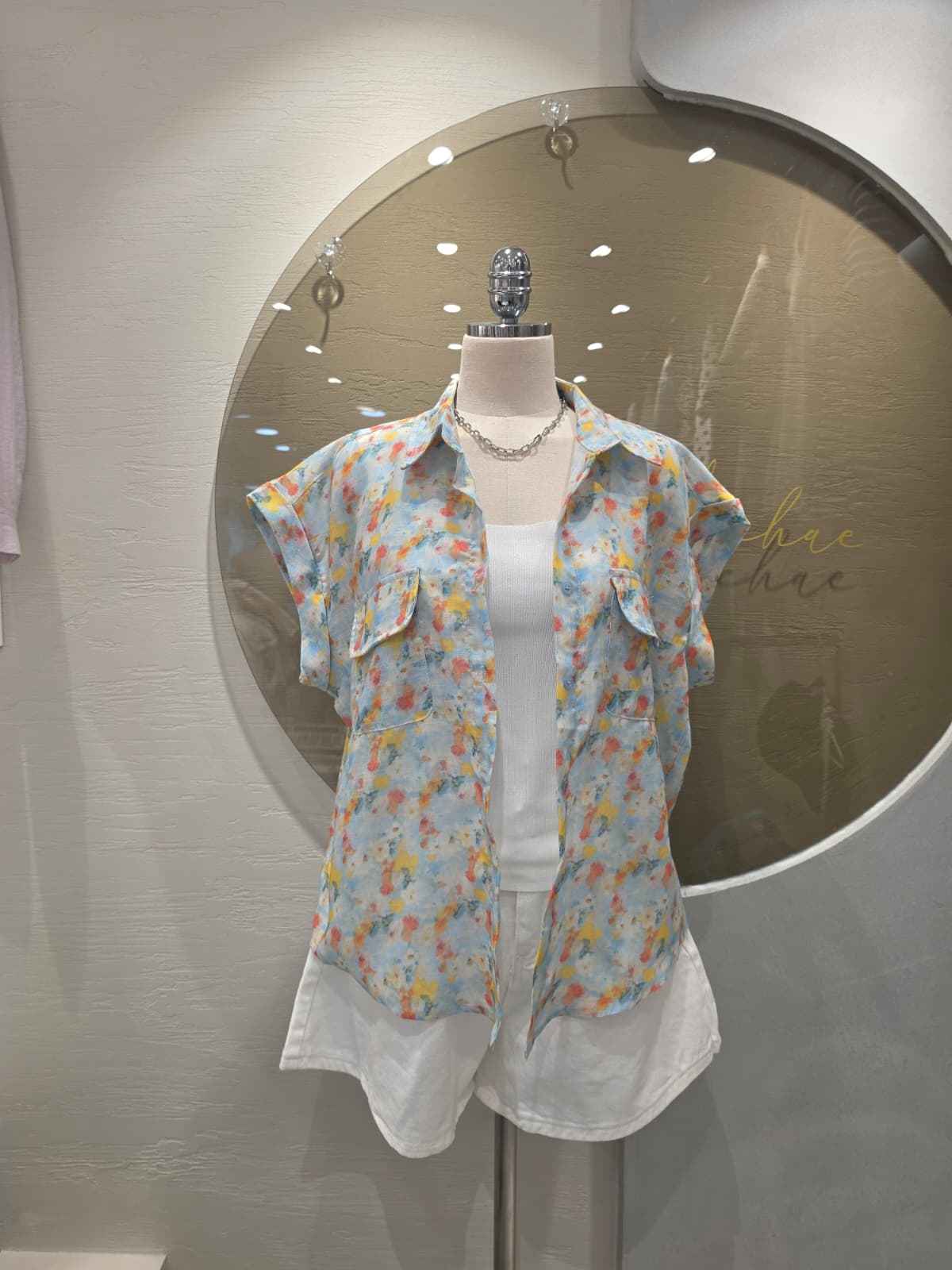 Linen pocket flower shirt - 이미지 7