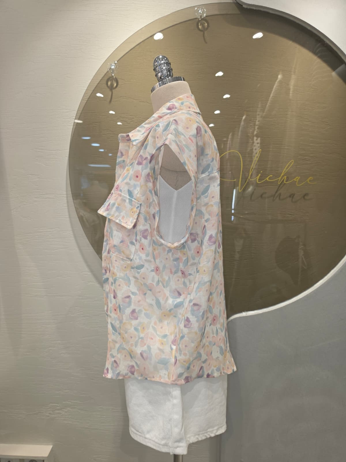 Linen pocket flower shirt - 이미지 3