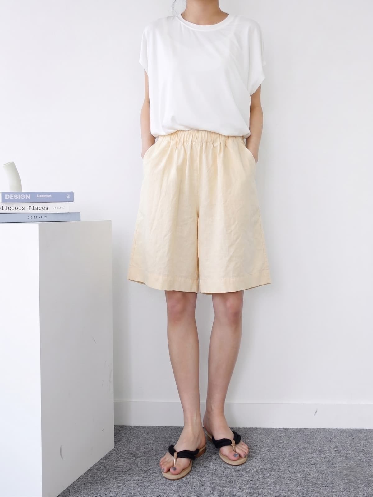 Cotton half pants summer shorts - 이미지 2