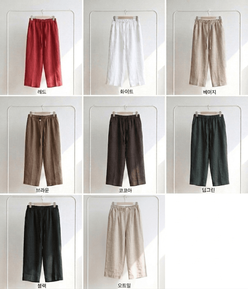 26 Summer Jute Twine Domestic Linen Knee-length Wide-leg Pants Plus Size Cool Non-stretch - 이미지 2