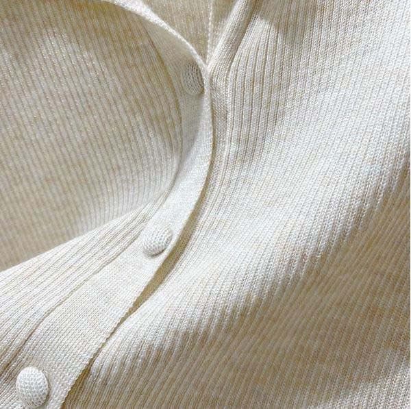 (Stretchable) Loading Ribbed Knit Cardigan Button Knit Short Sleeve Sweater - 이미지 3