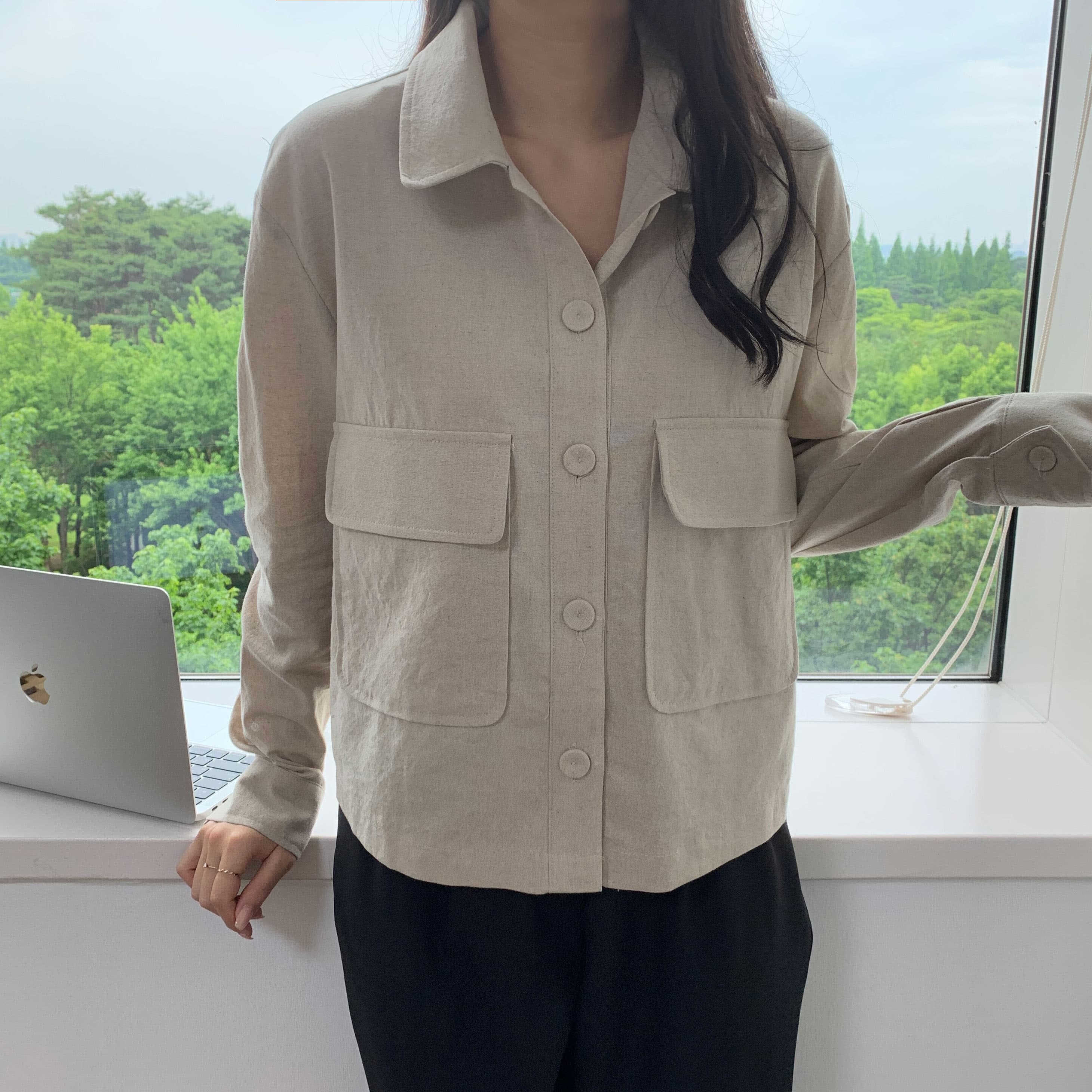 (Sale) (Linen) Milan Linen Jacket High-Quality Linen Outerwear - 이미지 9