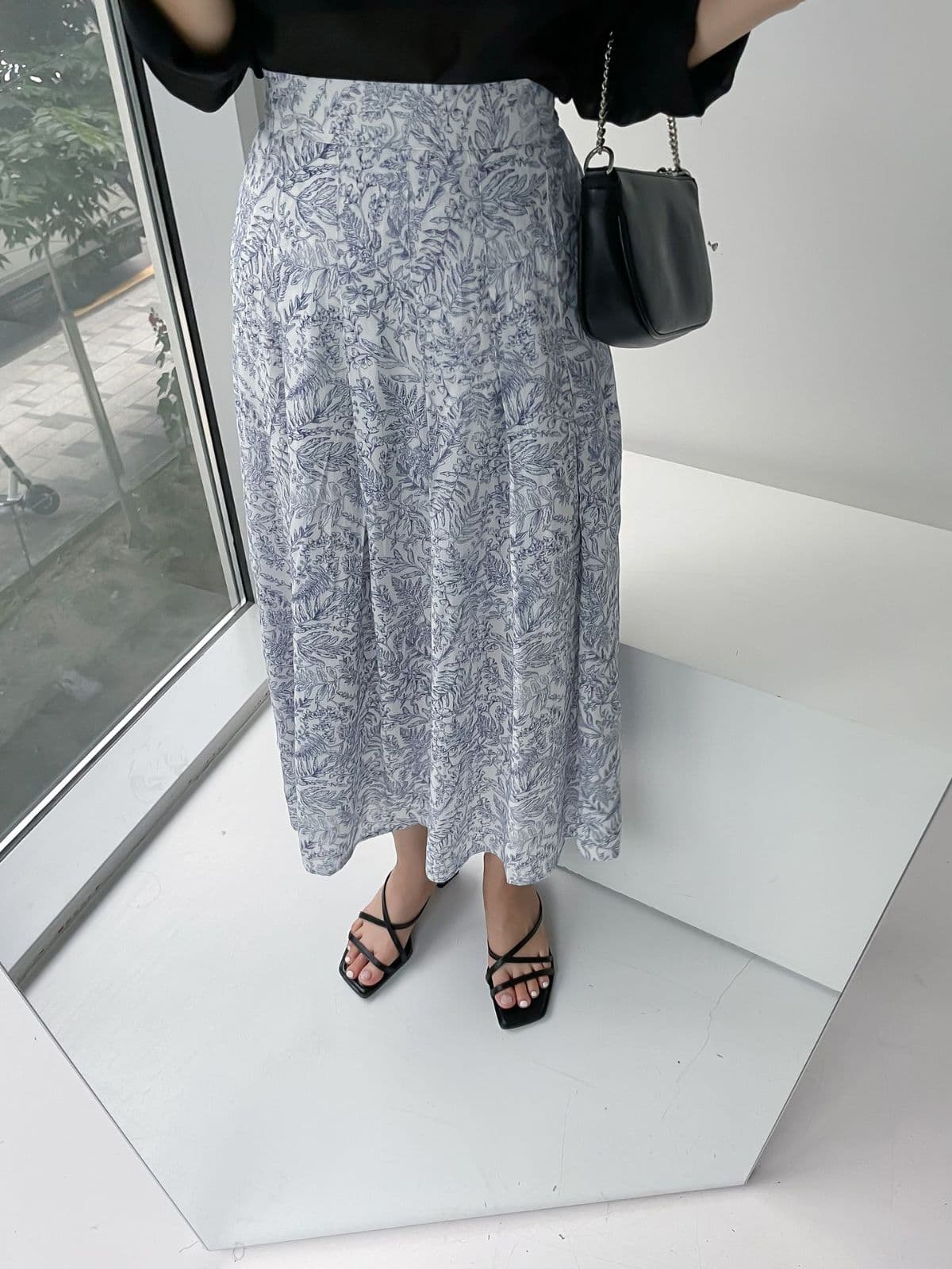 (Sale) Drawing Back Elastic Skirt, Half Skirt, H-line, High-quality material including lining - 이미지 6