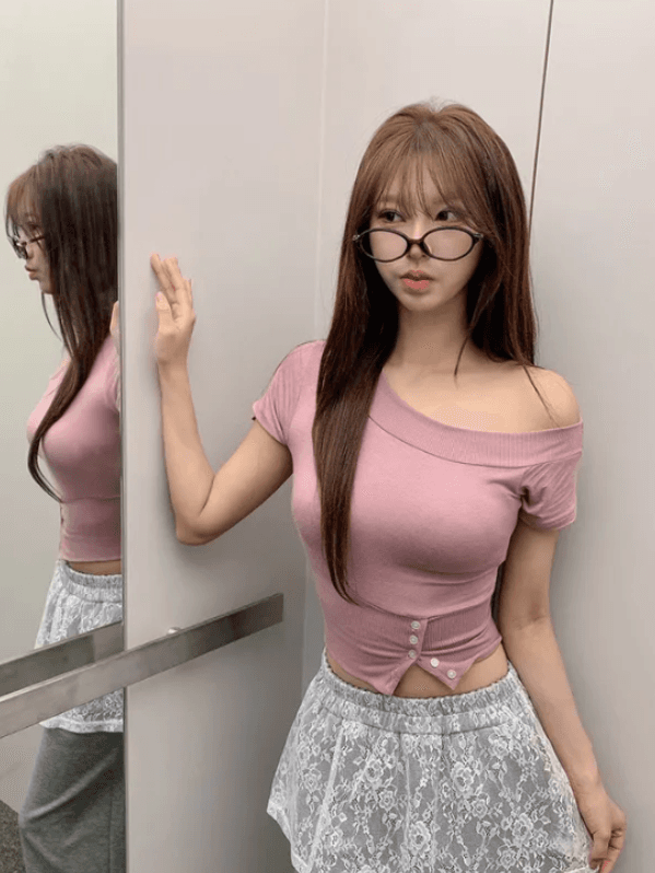 Button One Off Short Sleeve - 이미지 10