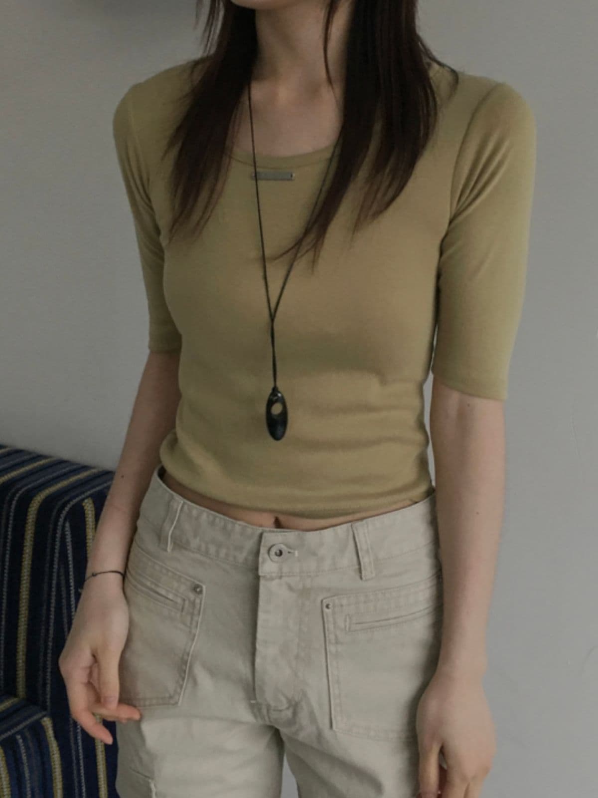 Metal Point) Pendant Short Sleeve - 이미지 3