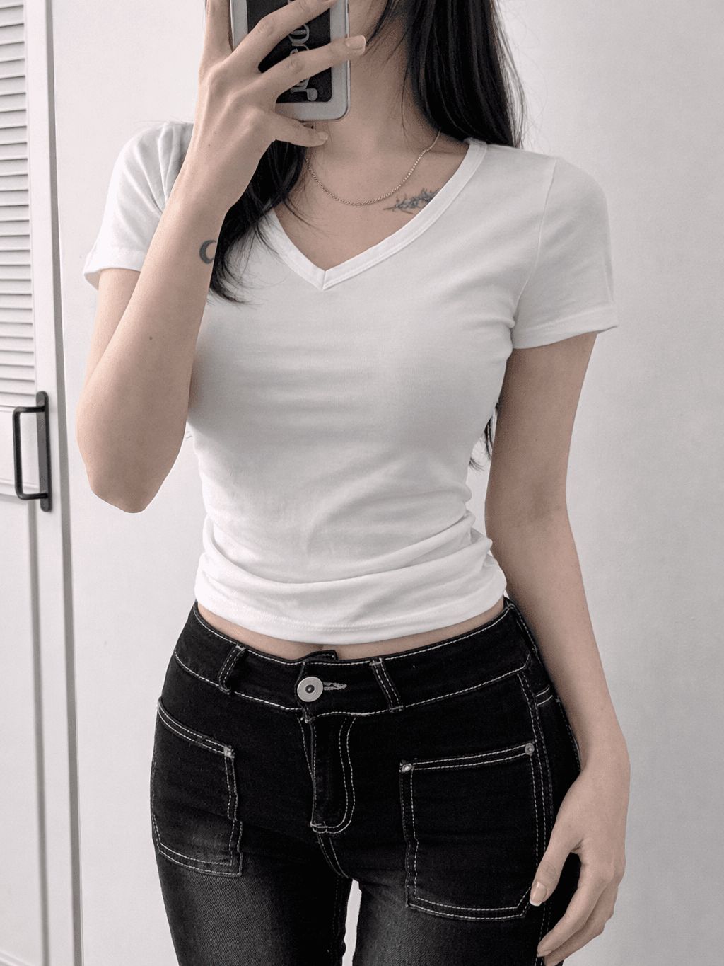 Mochi V-neck short sleeves - 이미지 8