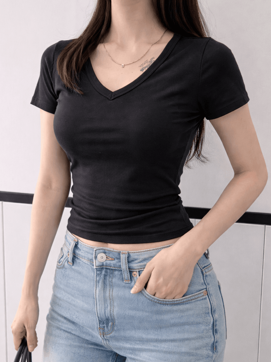 Mochi V-neck short sleeves - 이미지 9