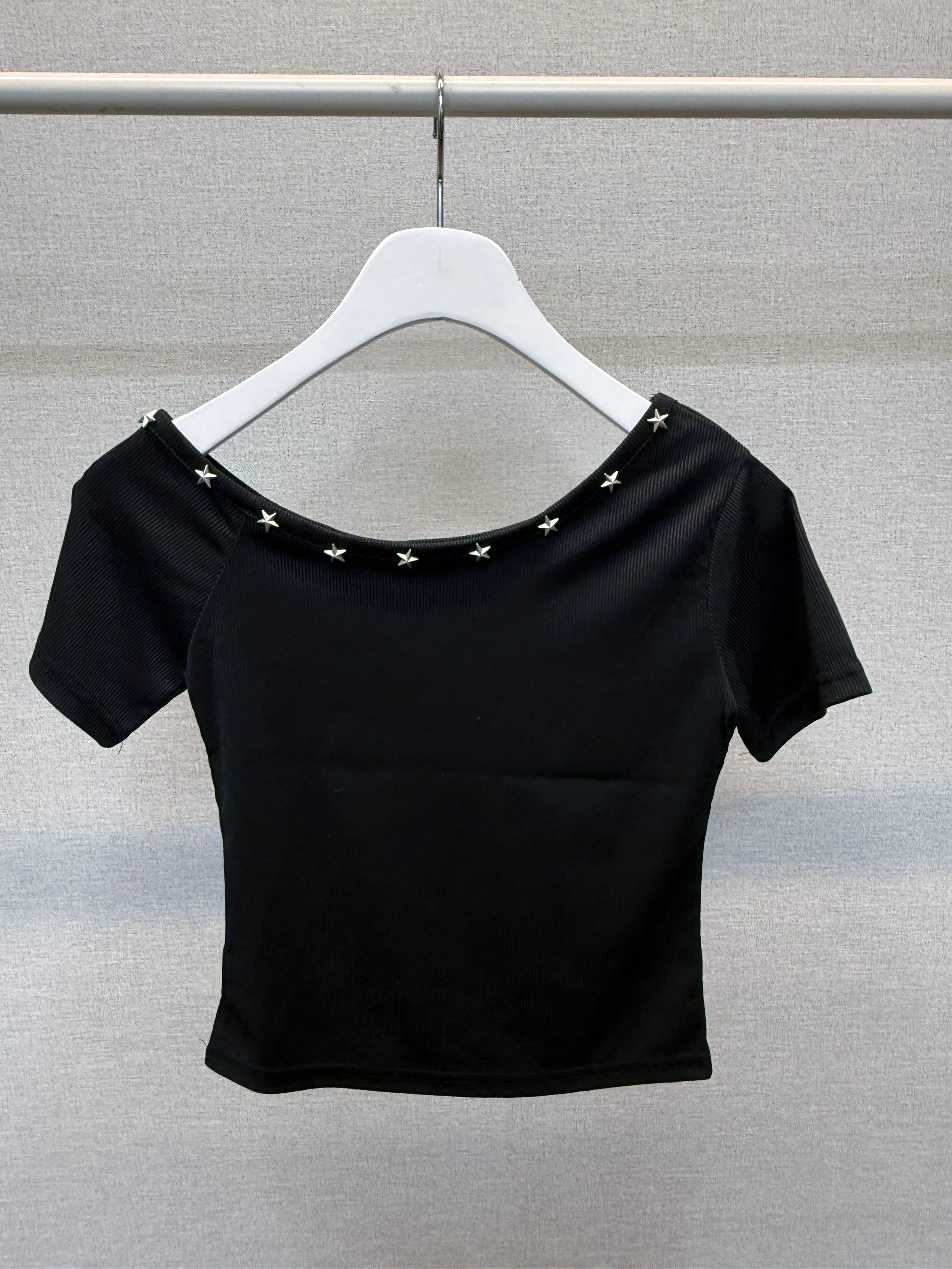 Slim Rivet Off Short Sleeve - 이미지 8