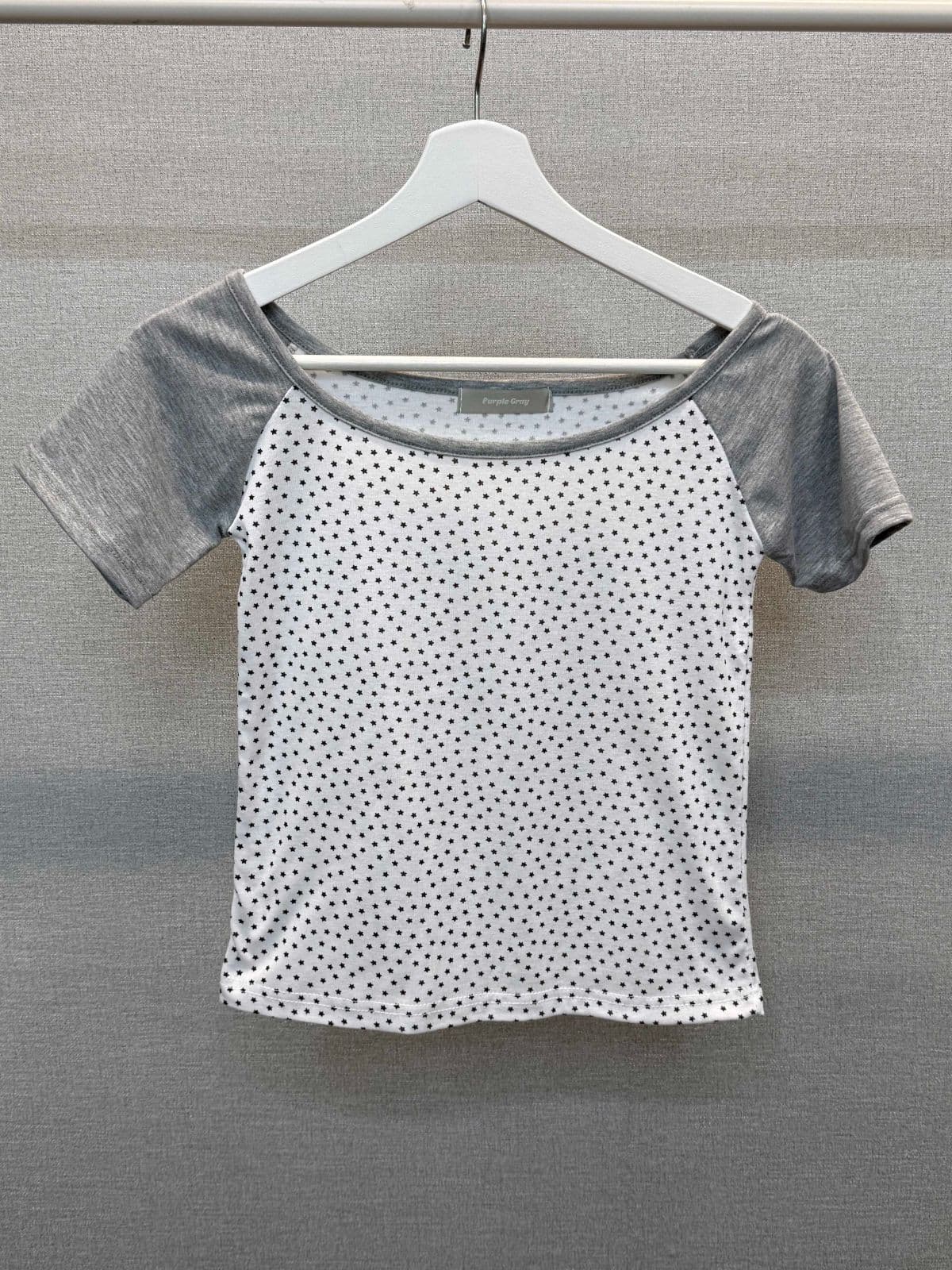 Star-block boat neck short sleeve - 이미지 8