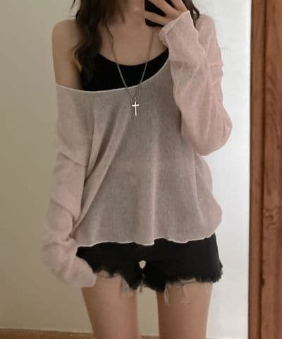 Sal-anta Item) Deep V-neck Sal-anta Knit