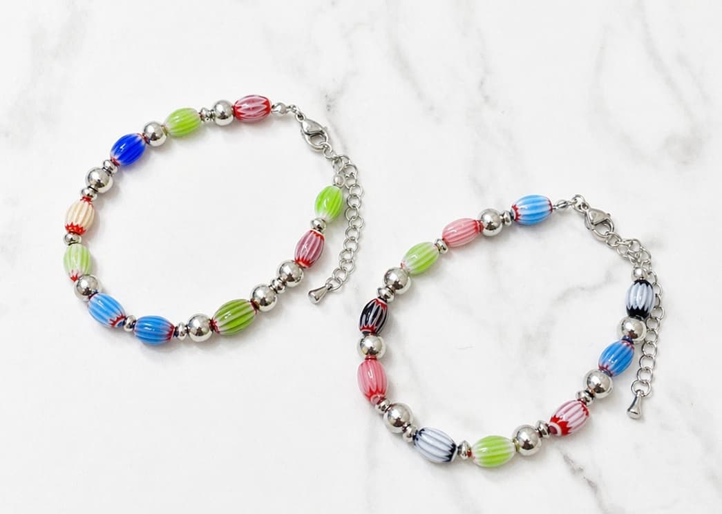 HB20 Venetian Glass Surgical Steel Bracelet - 이미지 2
