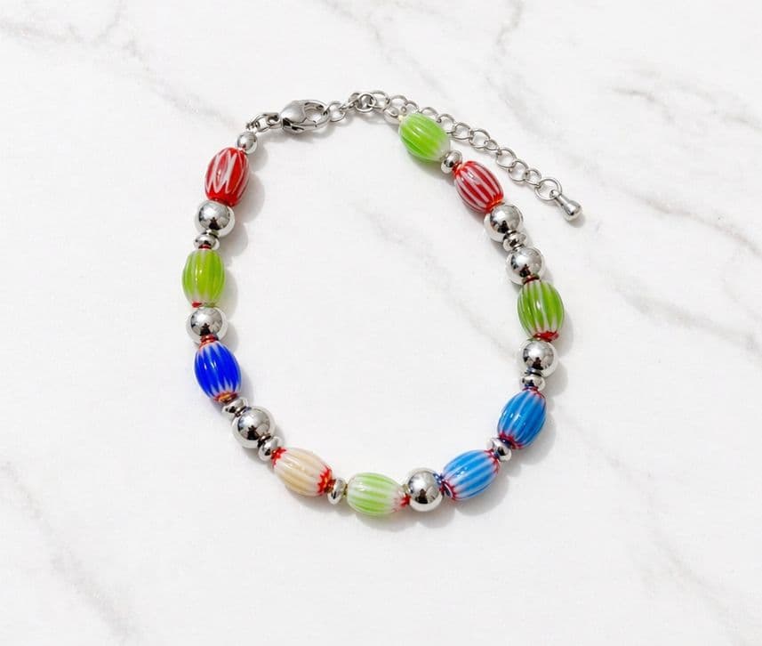 HB20 Venetian Glass Surgical Steel Bracelet - 이미지 5