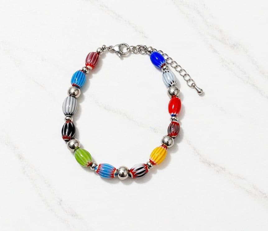 HB20 Venetian Glass Surgical Steel Bracelet - 이미지 8