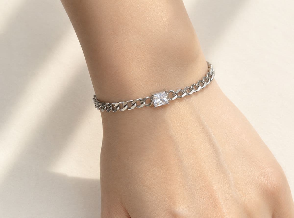 HB21 Square Cubic Surgical Steel Bracelet - 이미지 13