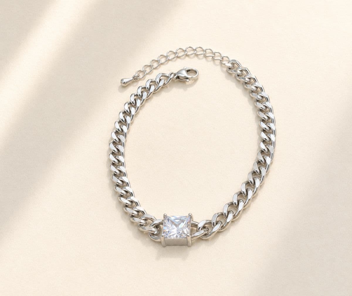 HB21 Square Cubic Surgical Steel Bracelet - 이미지 1