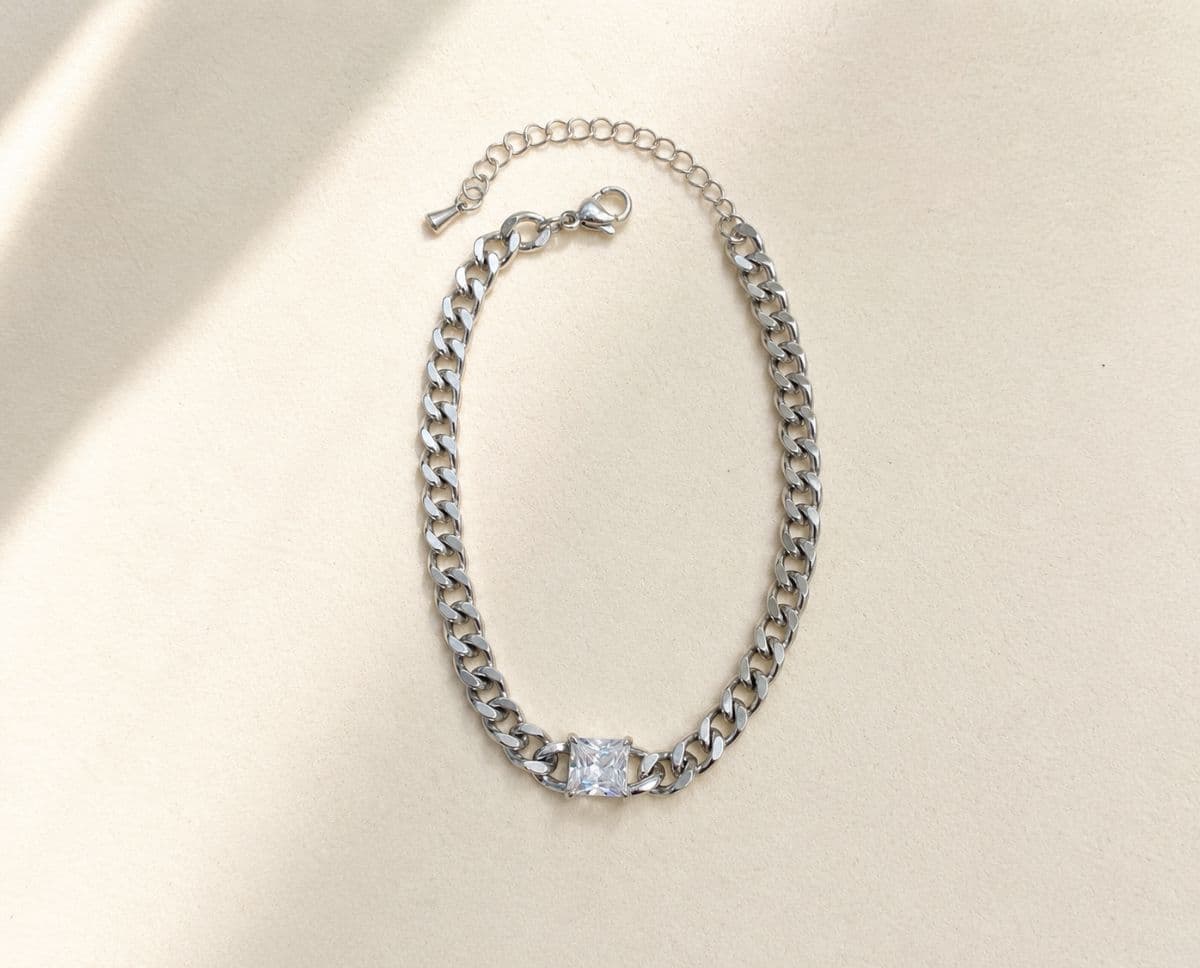 HB21 Square Cubic Surgical Steel Bracelet - 이미지 4