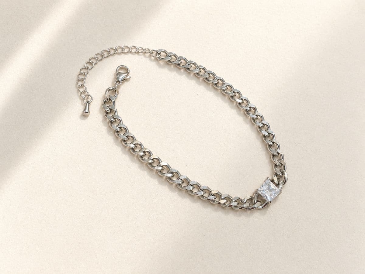 HB21 Square Cubic Surgical Steel Bracelet - 이미지 3