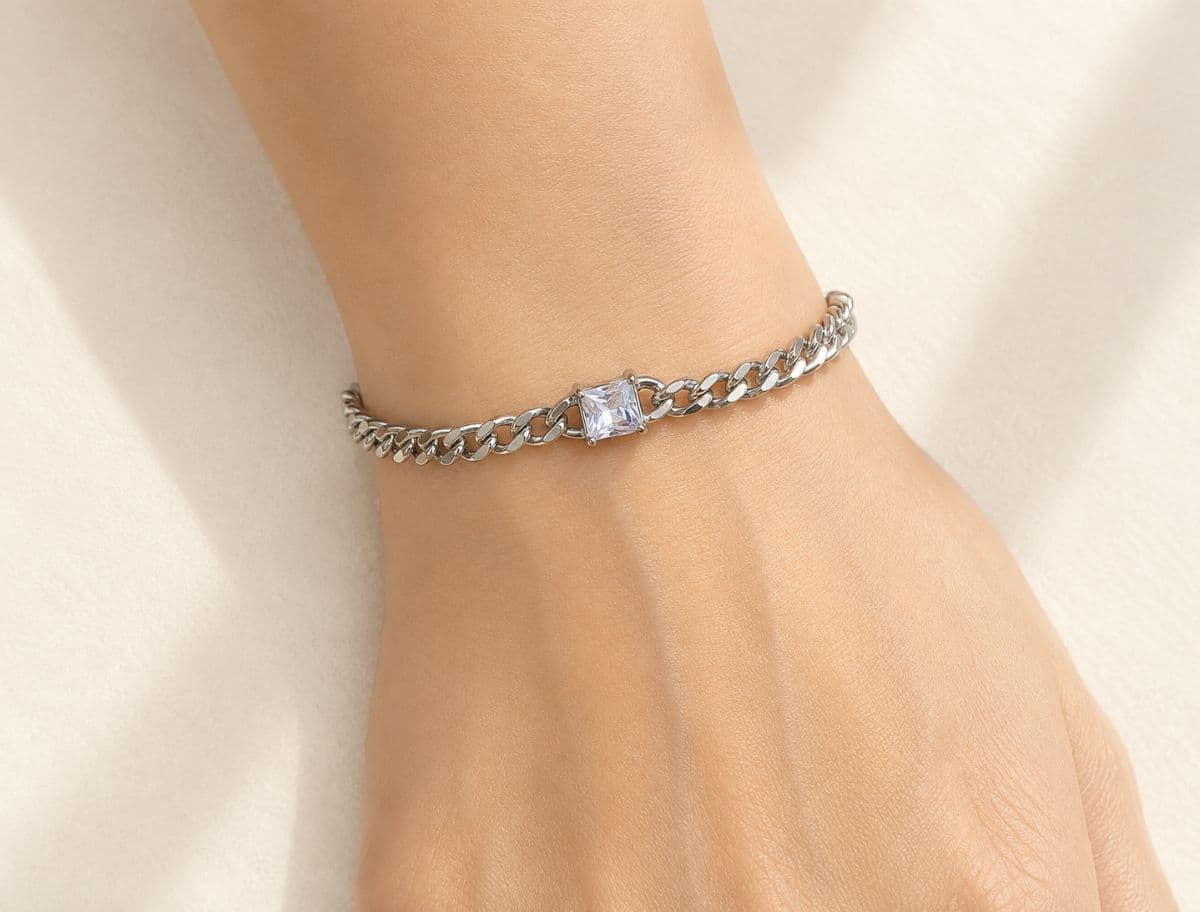 HB21 Square Cubic Surgical Steel Bracelet - 이미지 6