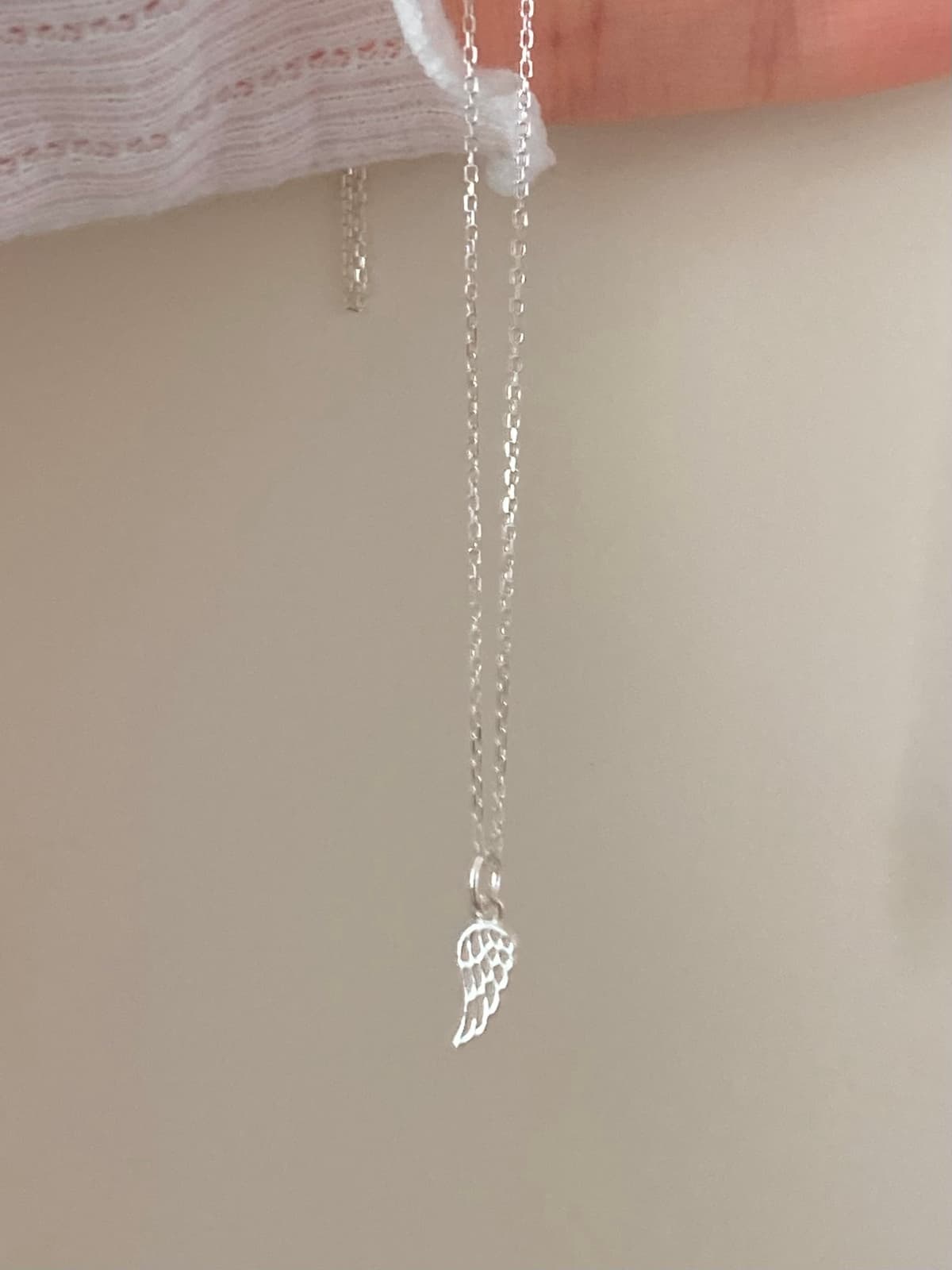 925 Silver Angel Wing Pendant Necklace - 이미지 4